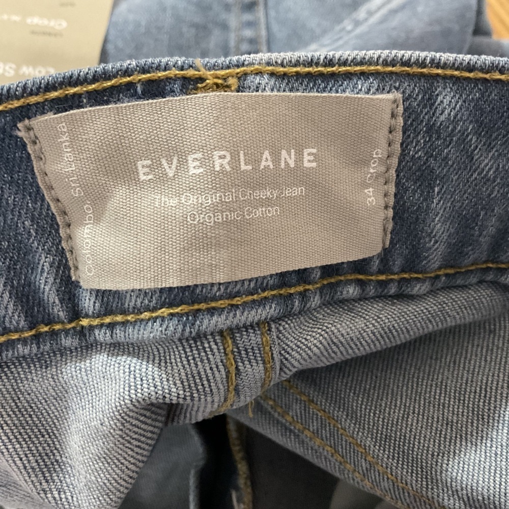 EVERLANE The Original Cheeky Jean Straight Leg High Rise Crop Denim Size 34 - Picture 7 of 8